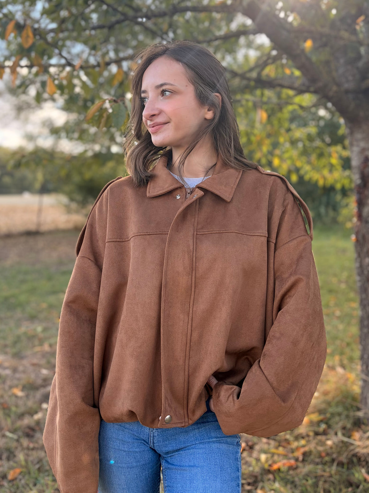 Manteau effet daim - camel