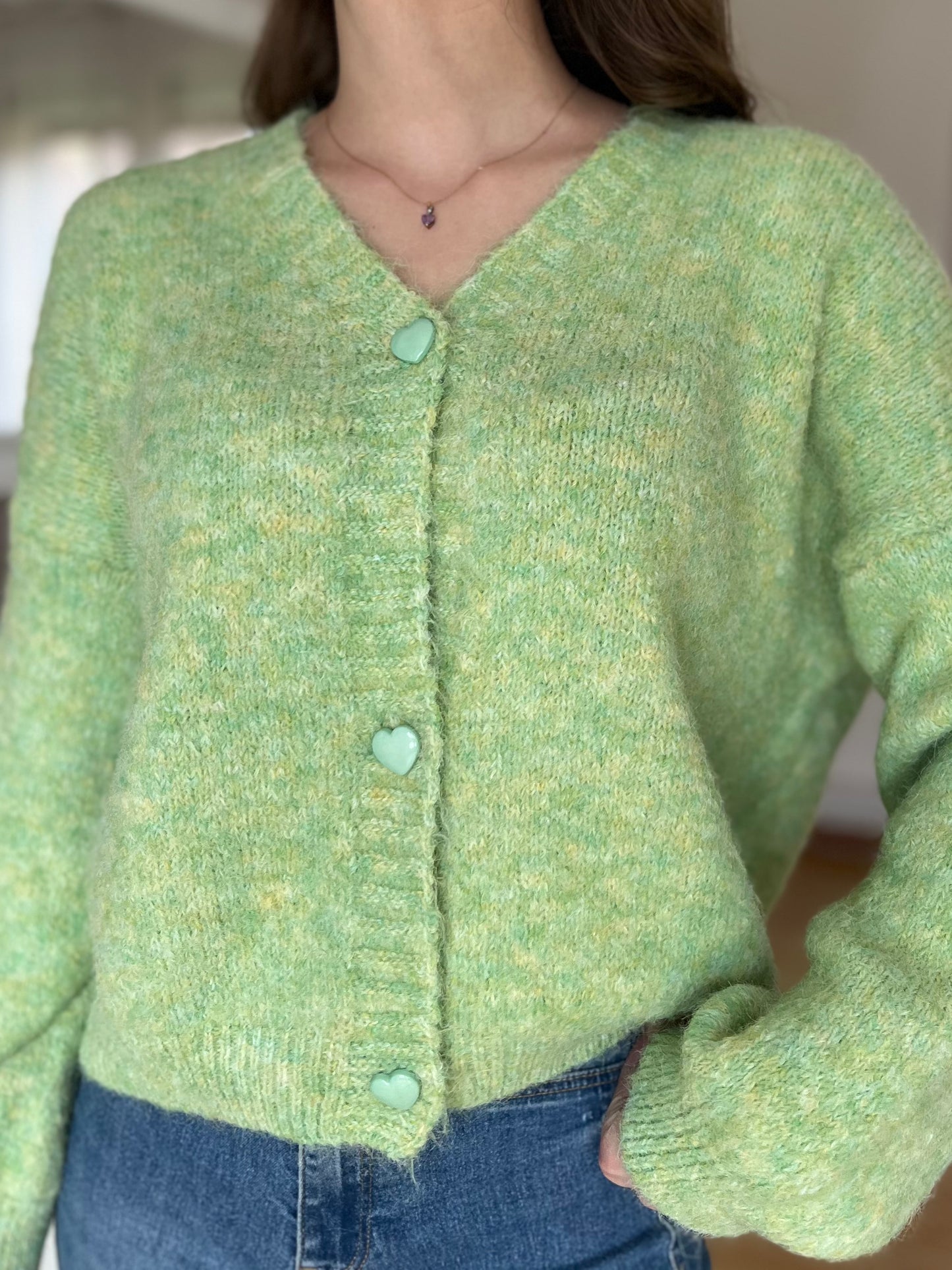Gilet en maille - vert clair
