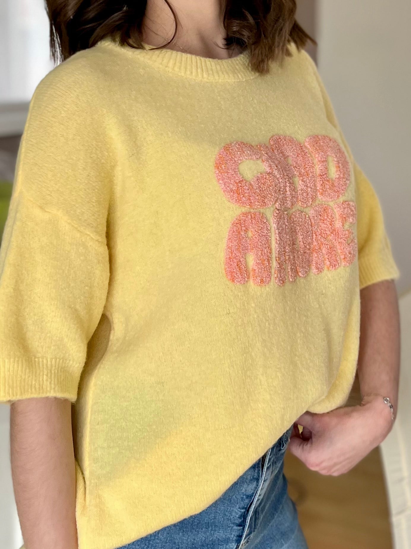 Pull sans manches - jaune clair