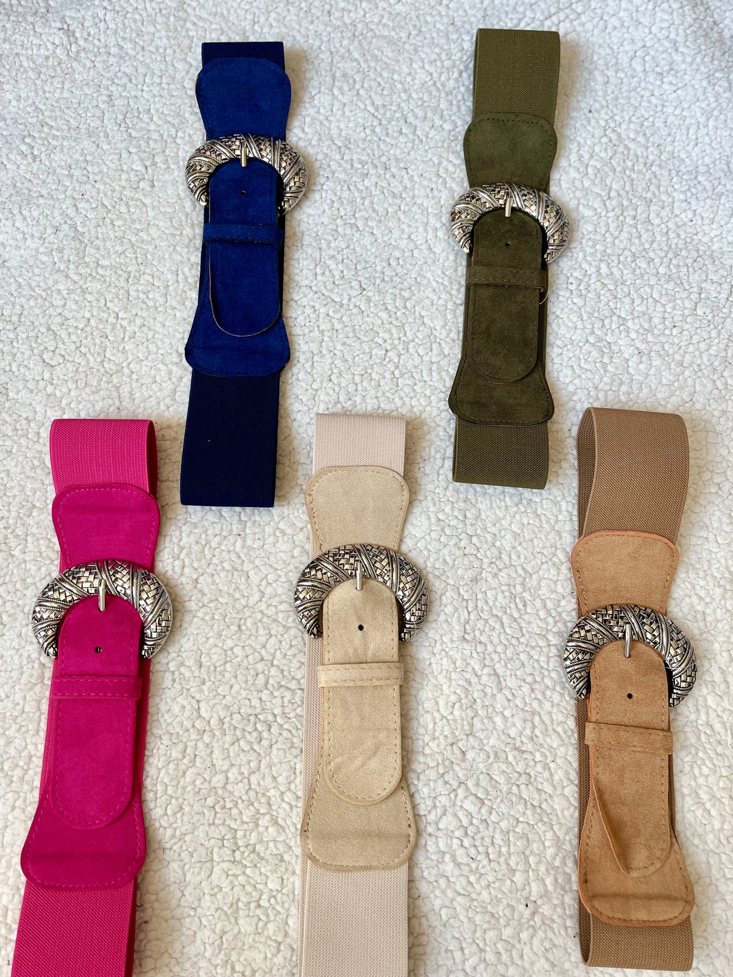 Ceinture boucle argenté - plusieurs coloris