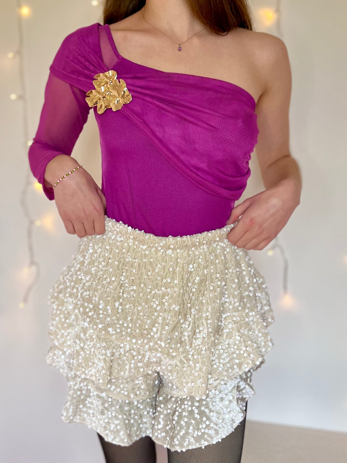 Body avec broche - Violet fuchsia