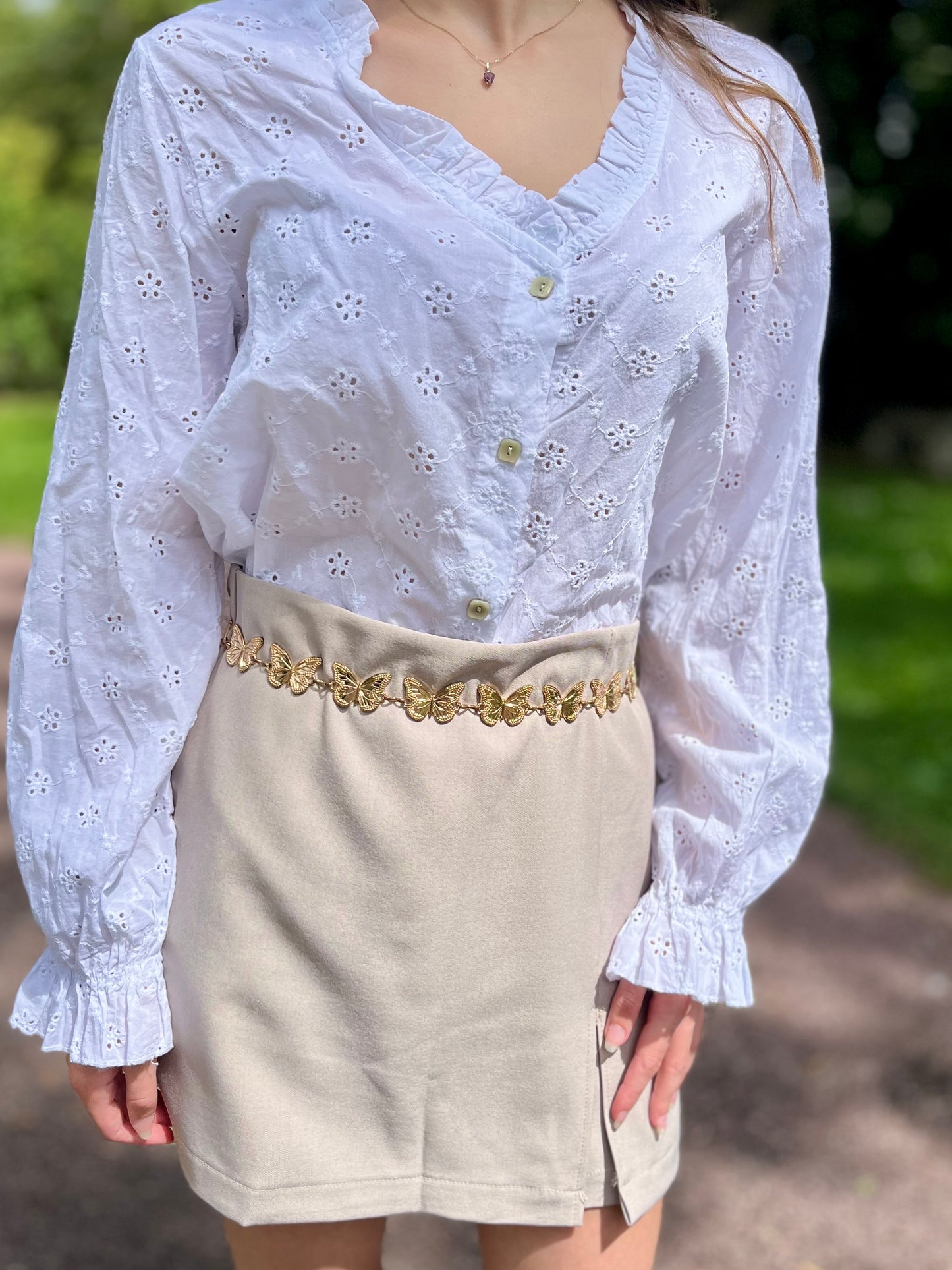 Blouse broderie 100% coton - blanc