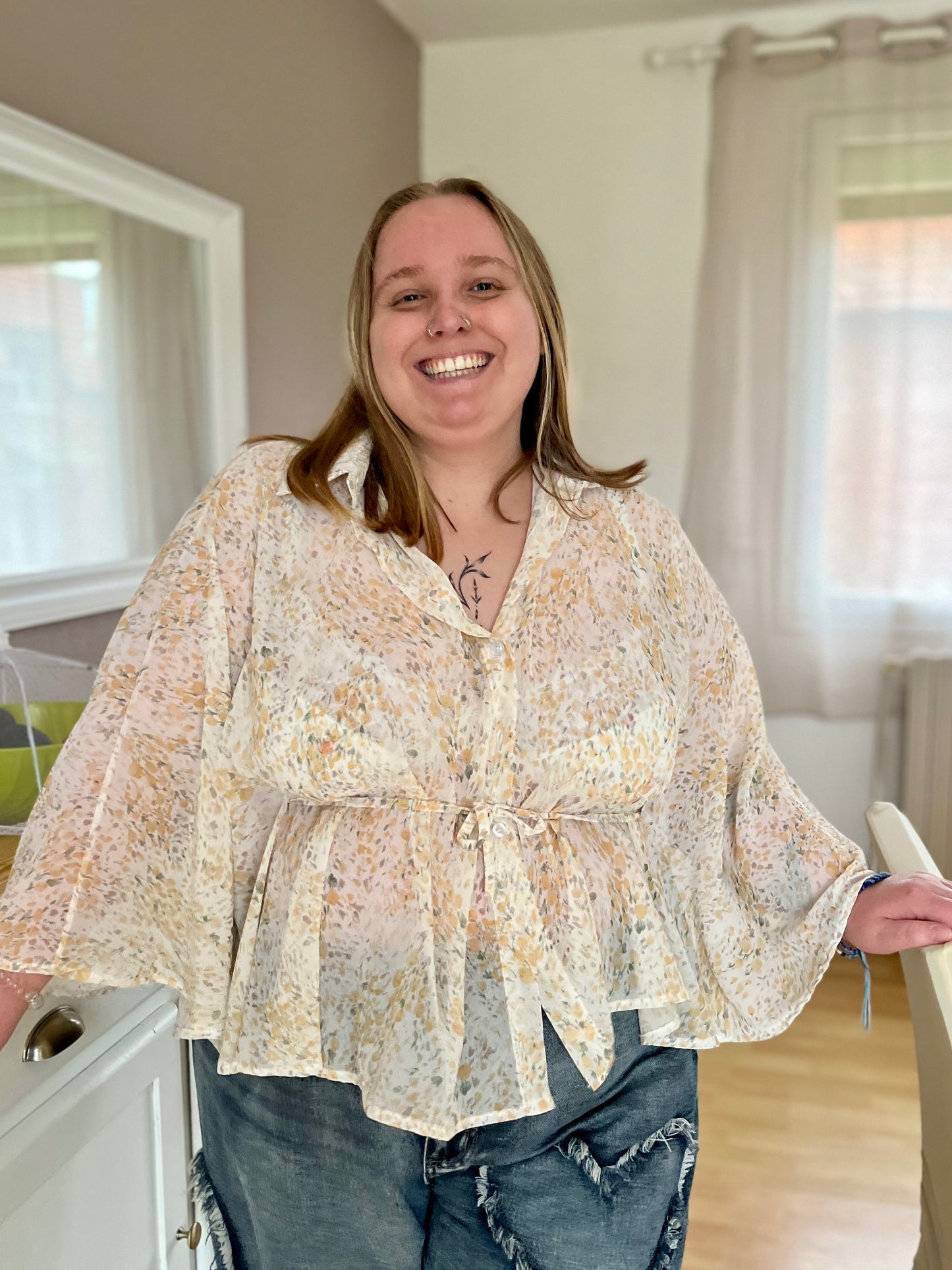 Chemise imprimée - jaune clair