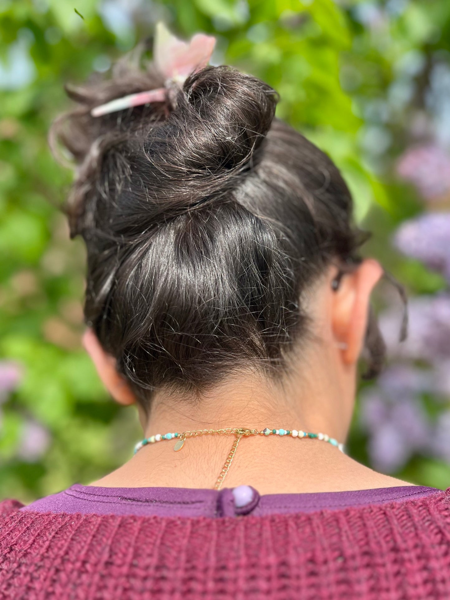 Collier ras de cou pierres naturelles - bleu