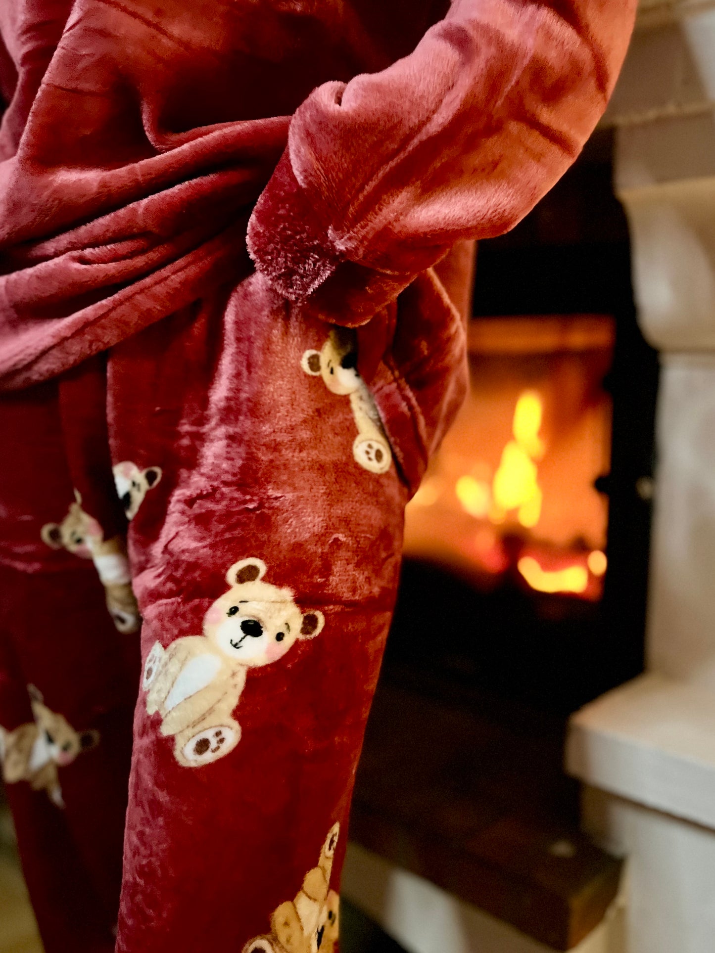 Pyjama ourson - rose rouge