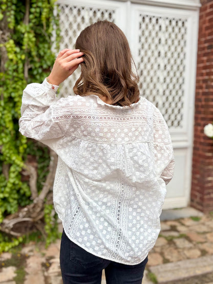 Chemise broderie - blanche