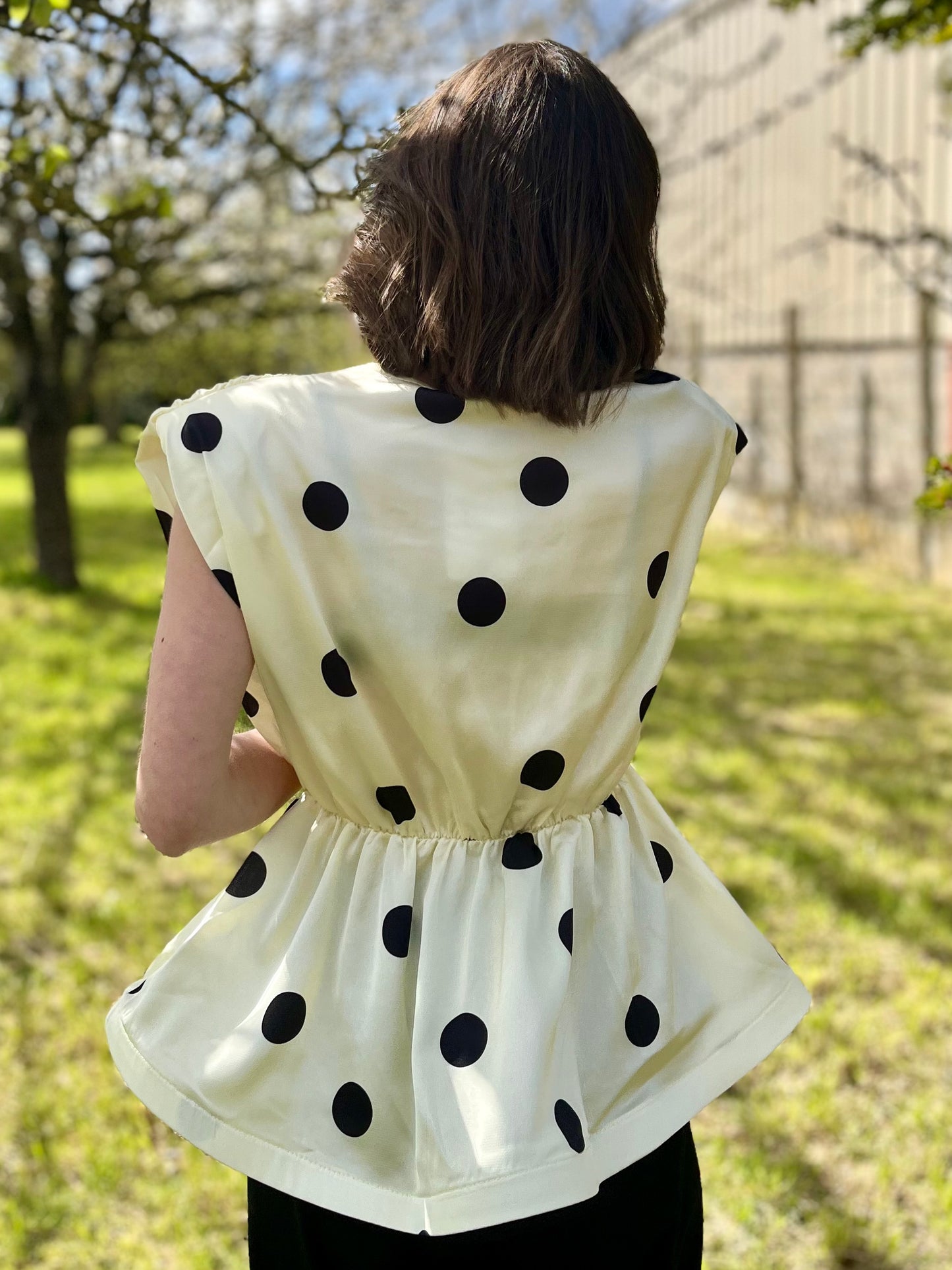 Top à pois - jaune