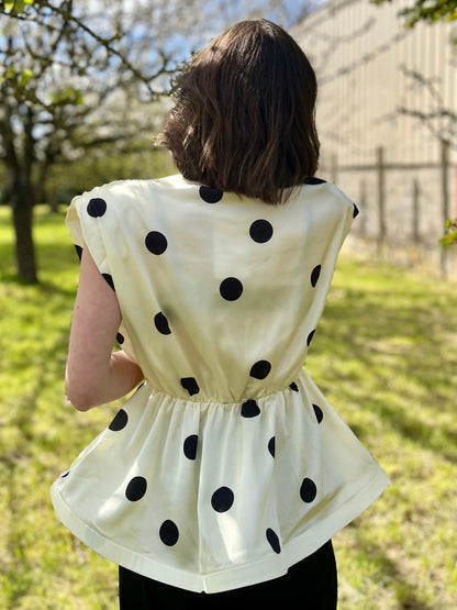 Top à pois - jaune