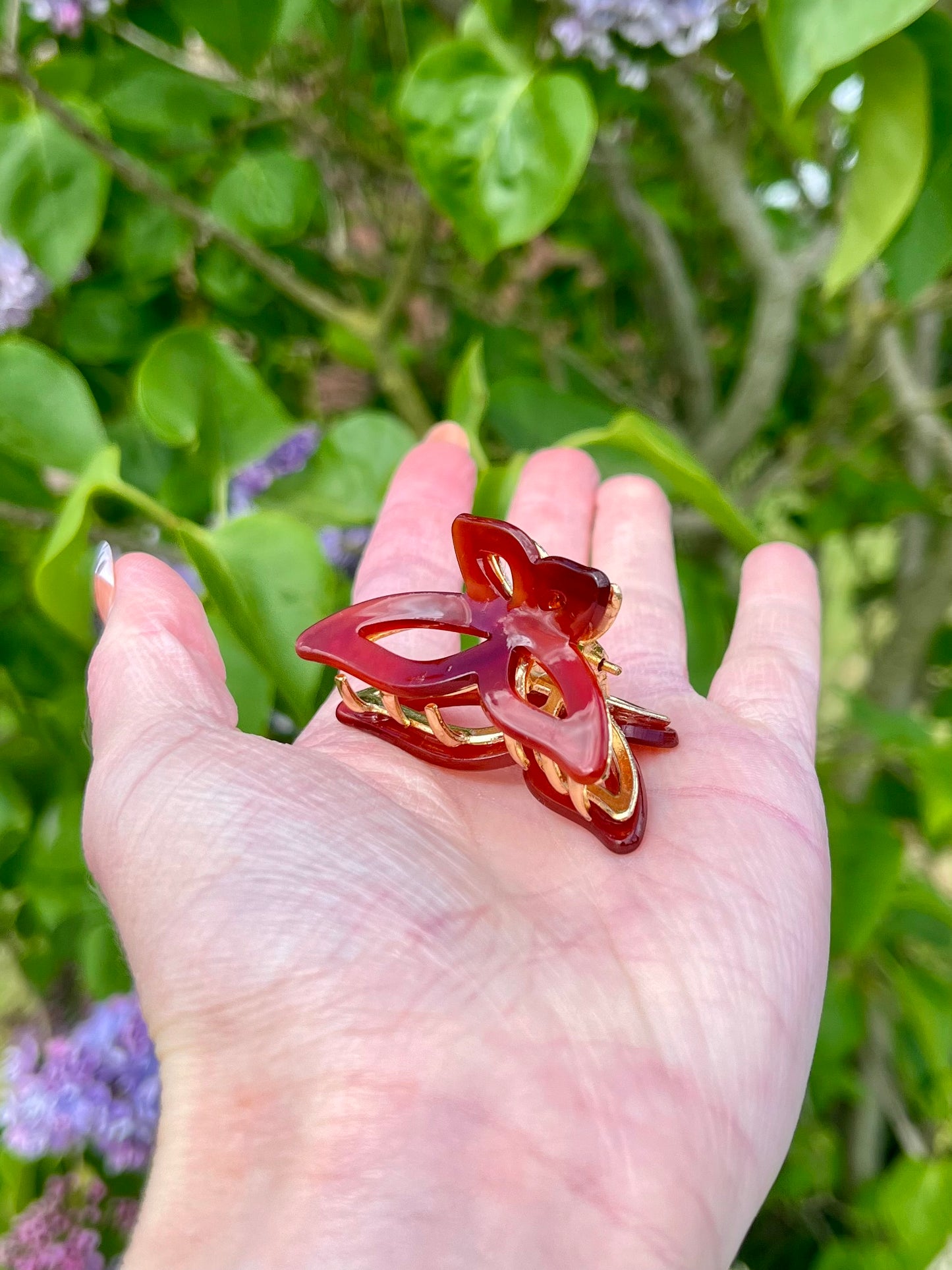 Petite pince papillon - marron