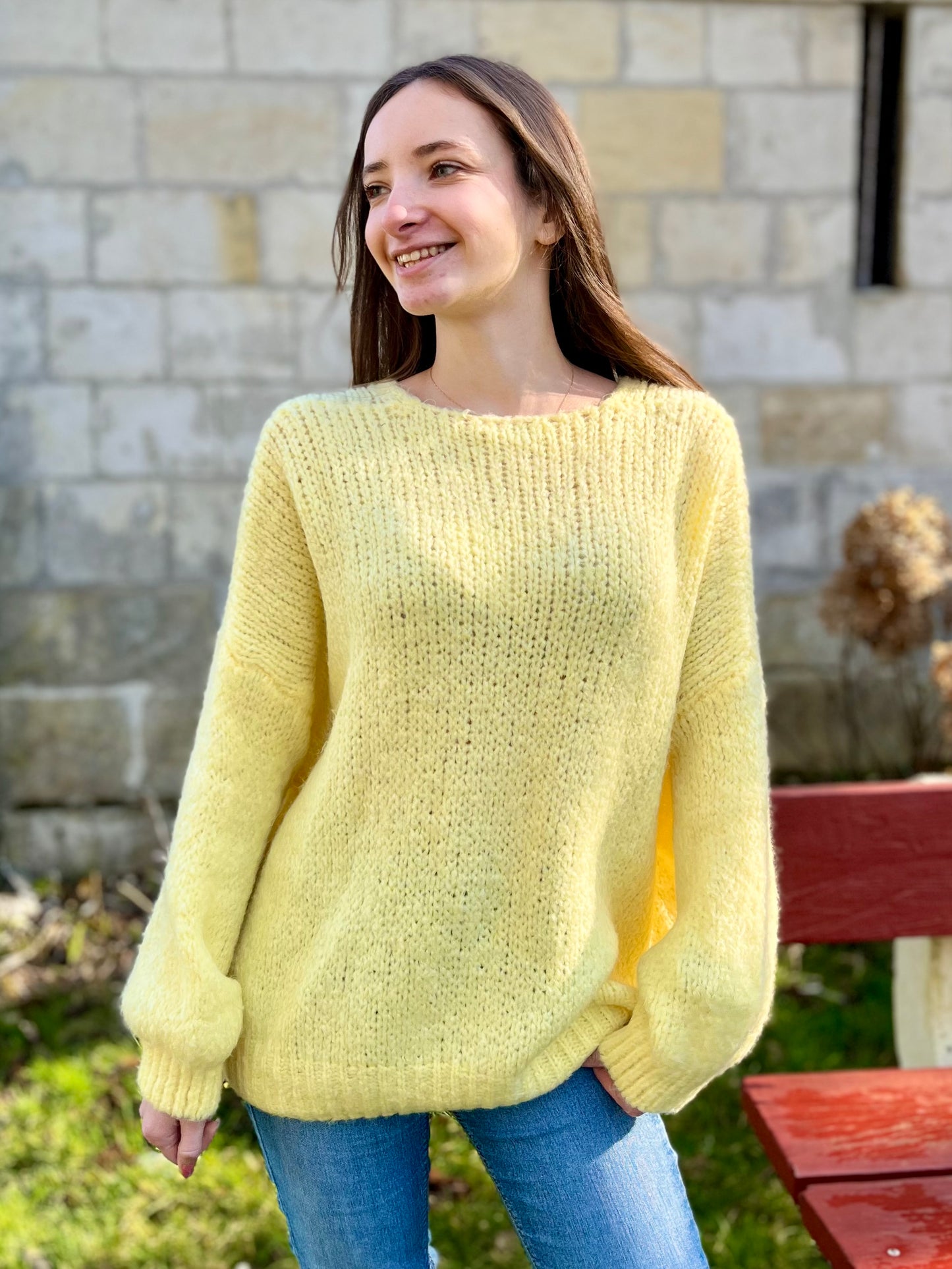 Gilet en laine avec noeud - jaune