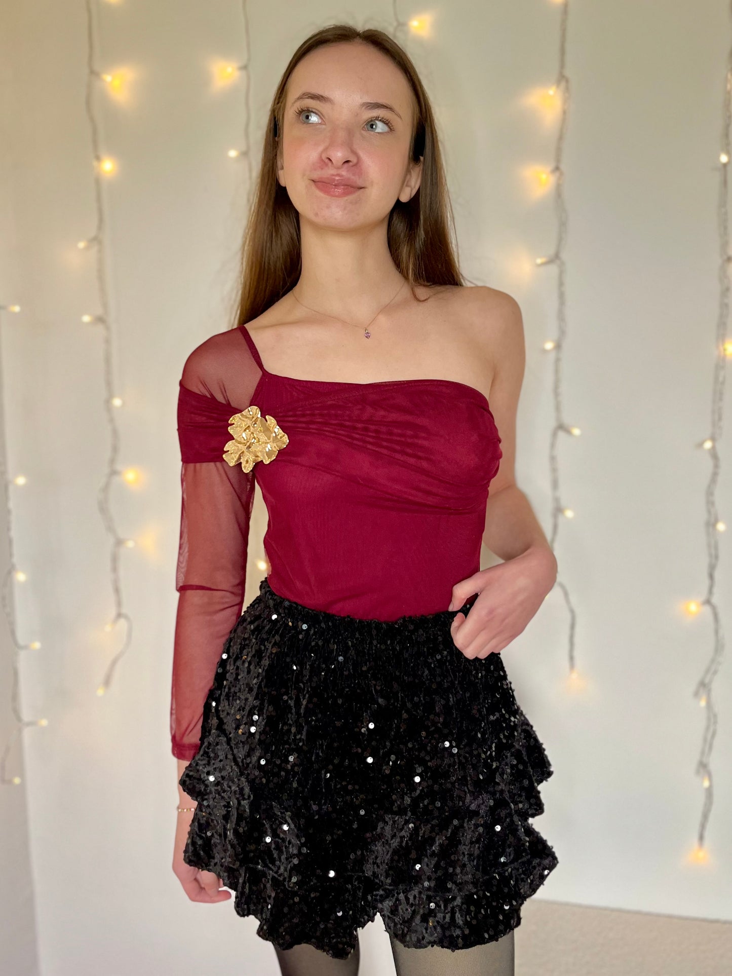 Body avec broche - bordeaux