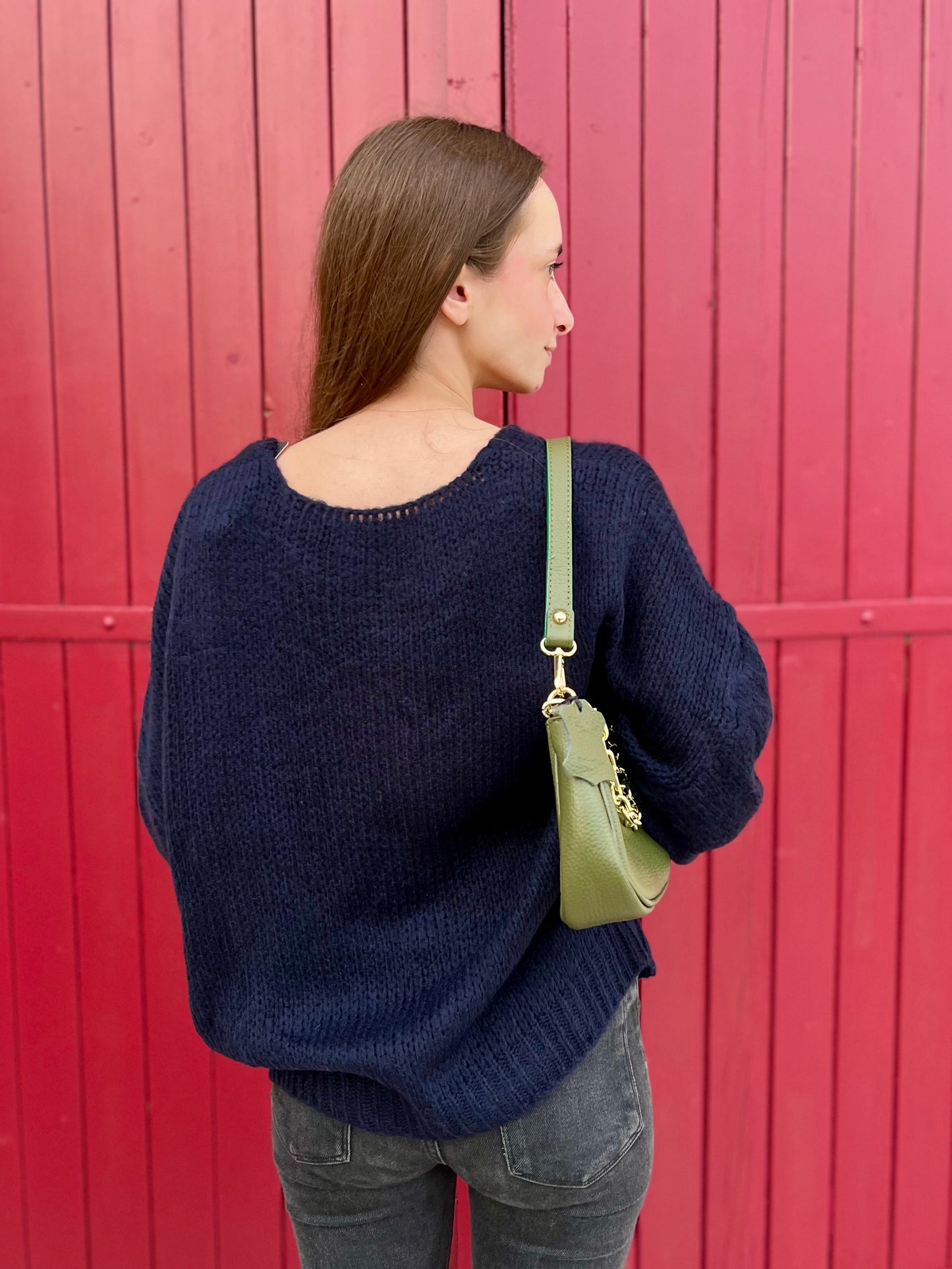 Cardigan à noeud - bleu marine