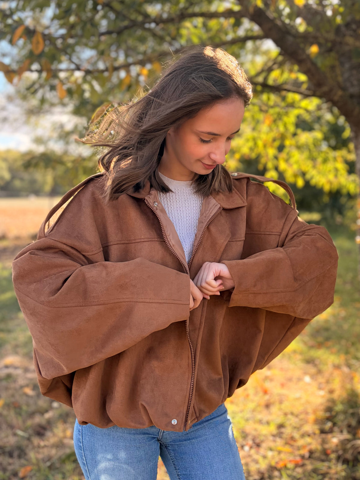 Manteau effet daim - camel