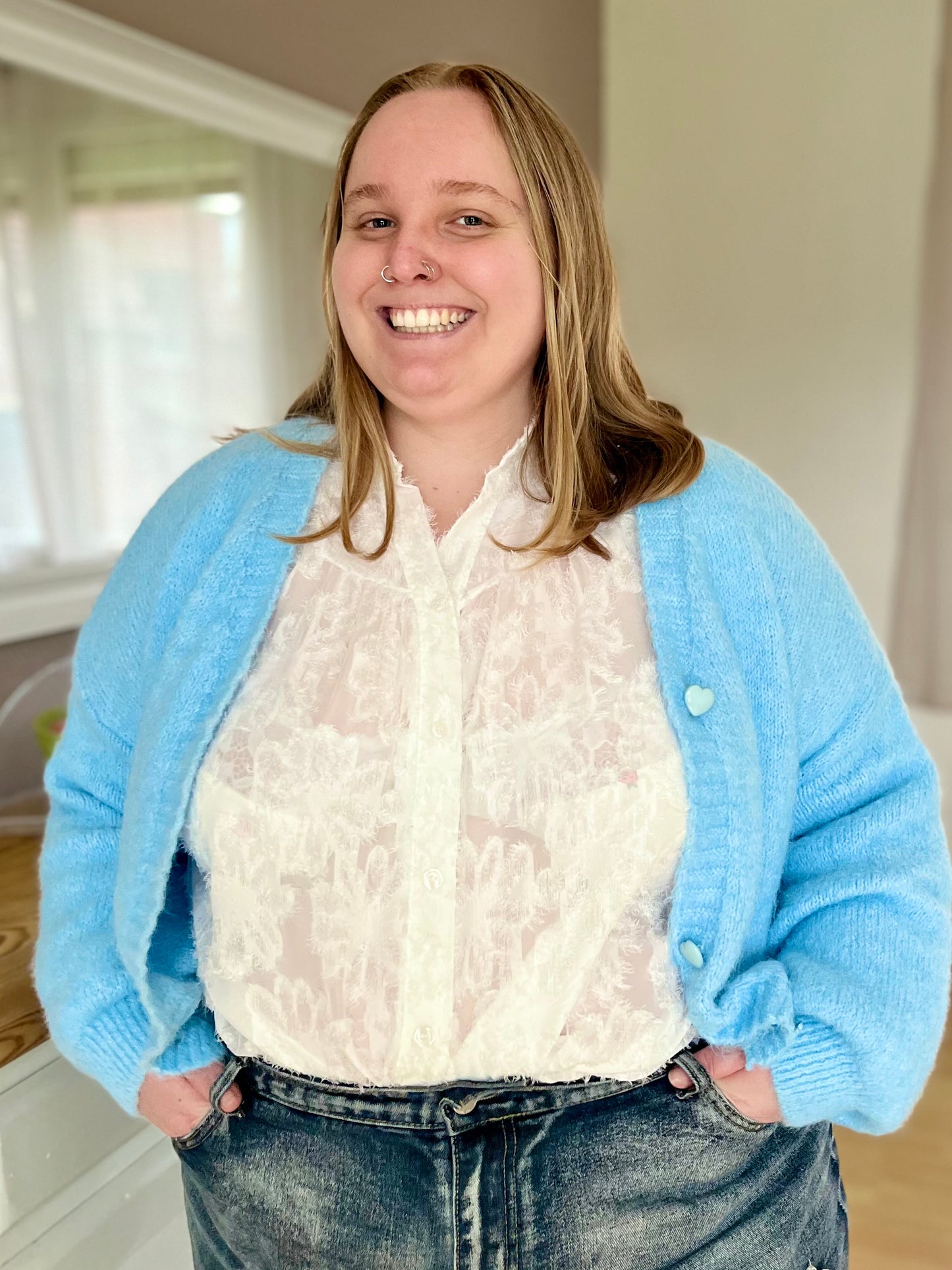 Gilet en maille - bleu ciel