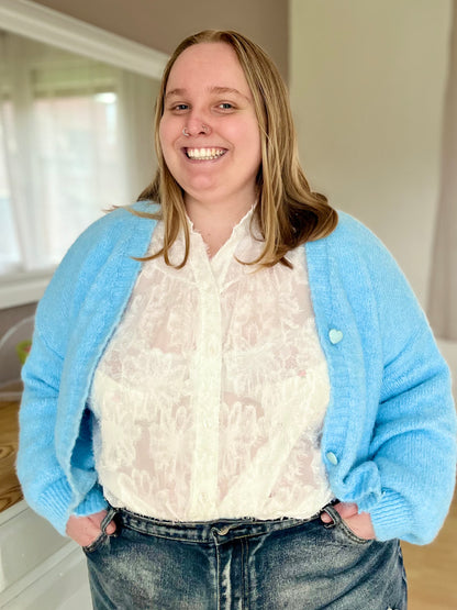 Gilet en maille - bleu ciel