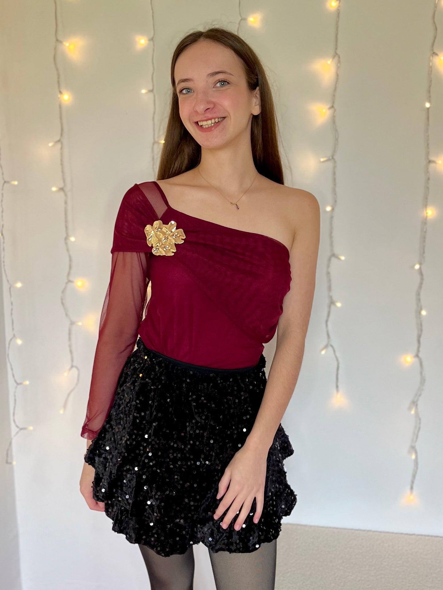 Body avec broche - bordeaux