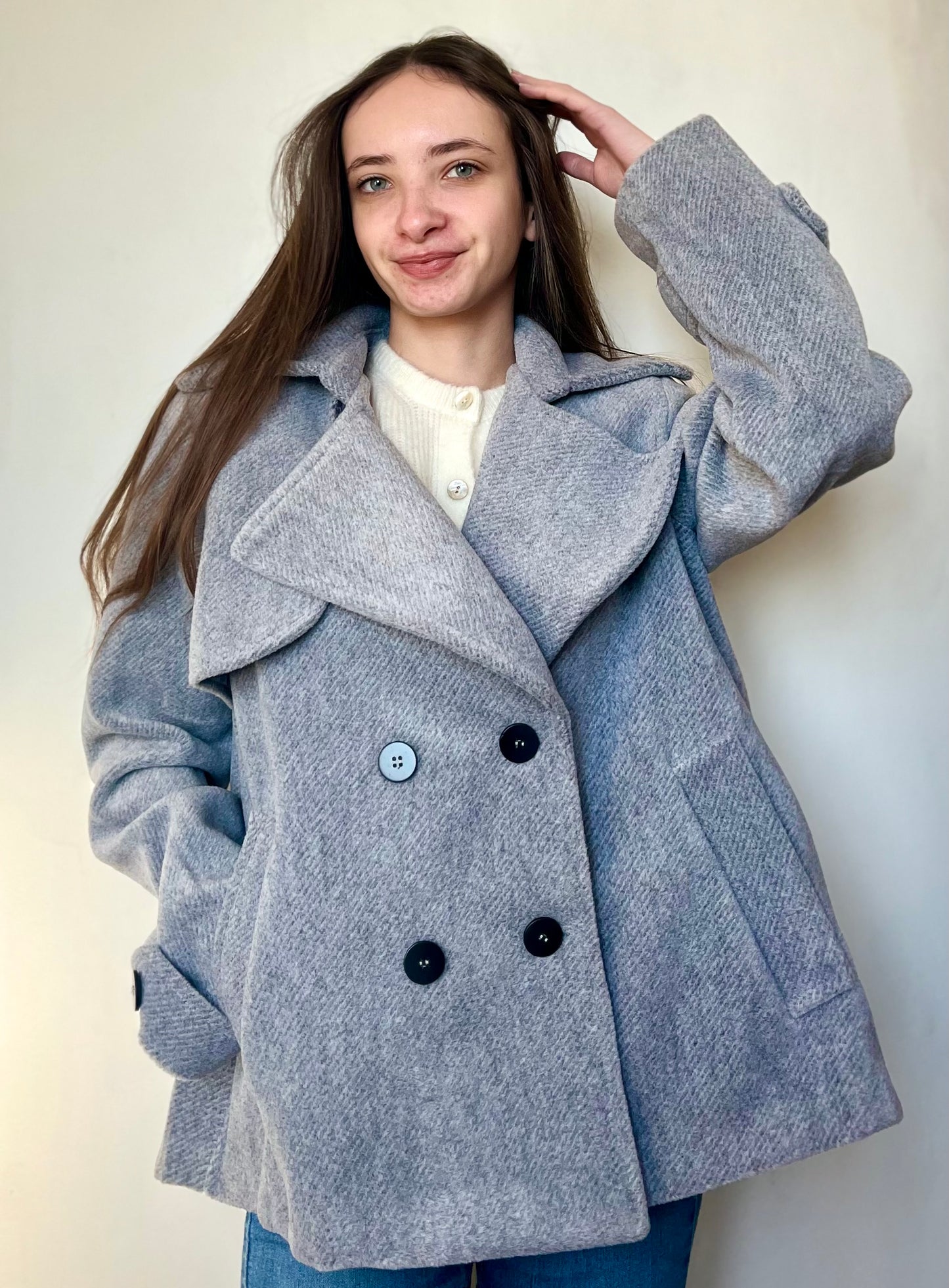 Manteau mi-long - gris