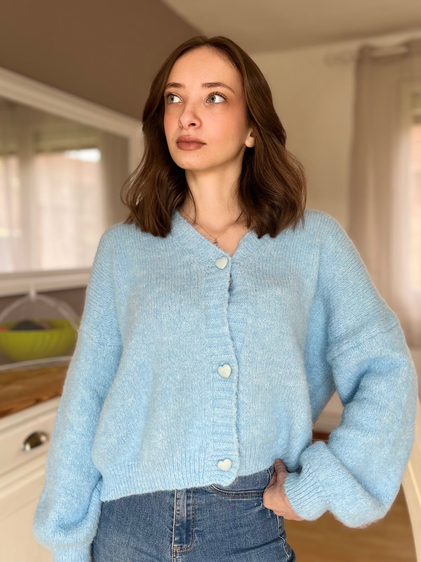 Gilet en maille - bleu ciel