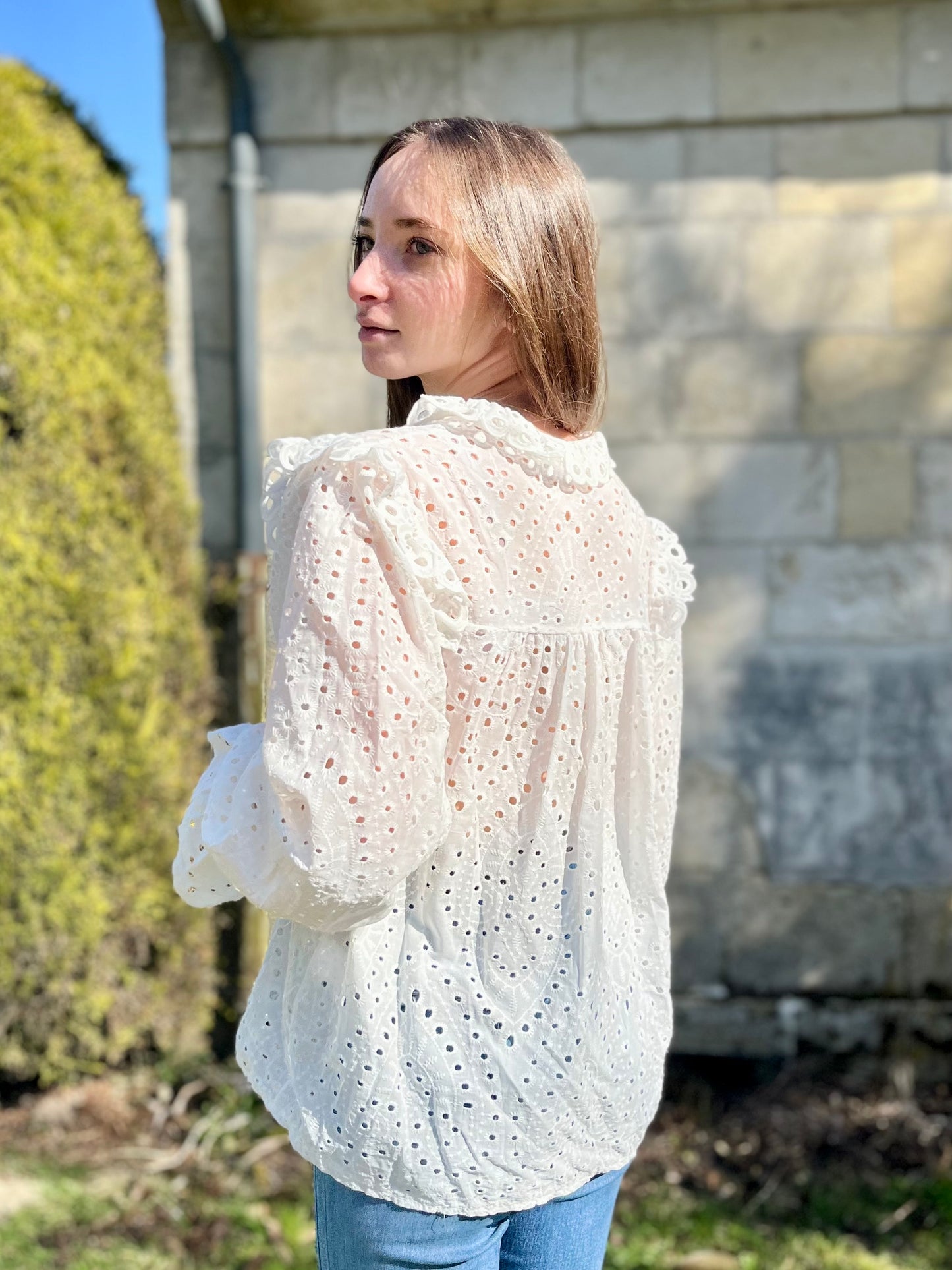 Blouse en broderie - blanc