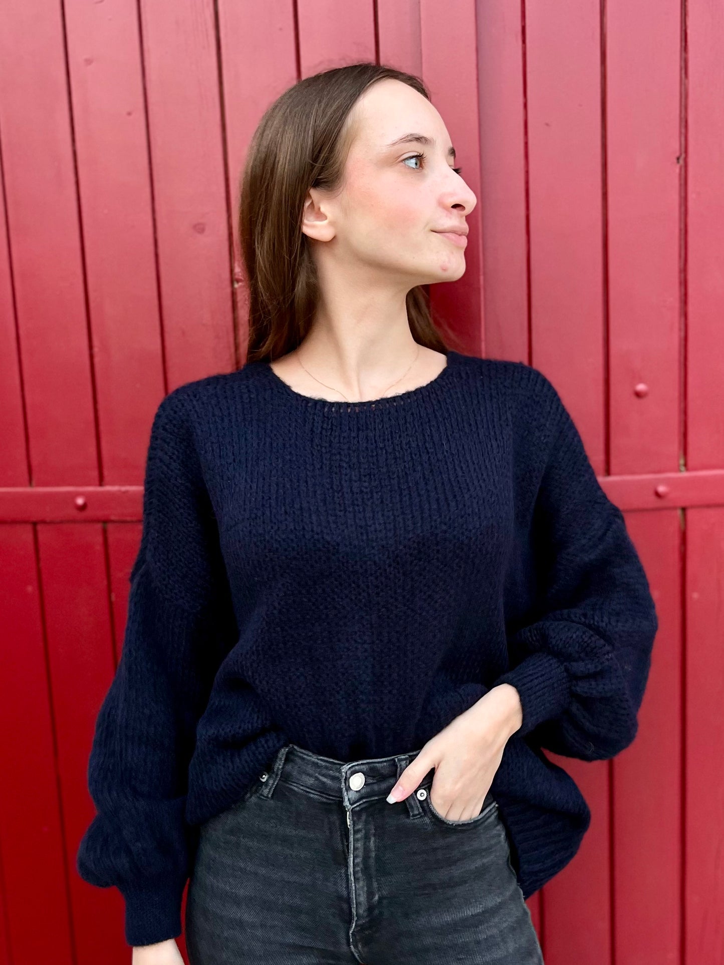 Cardigan à noeud - bleu marine