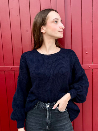 Cardigan à noeud - bleu marine