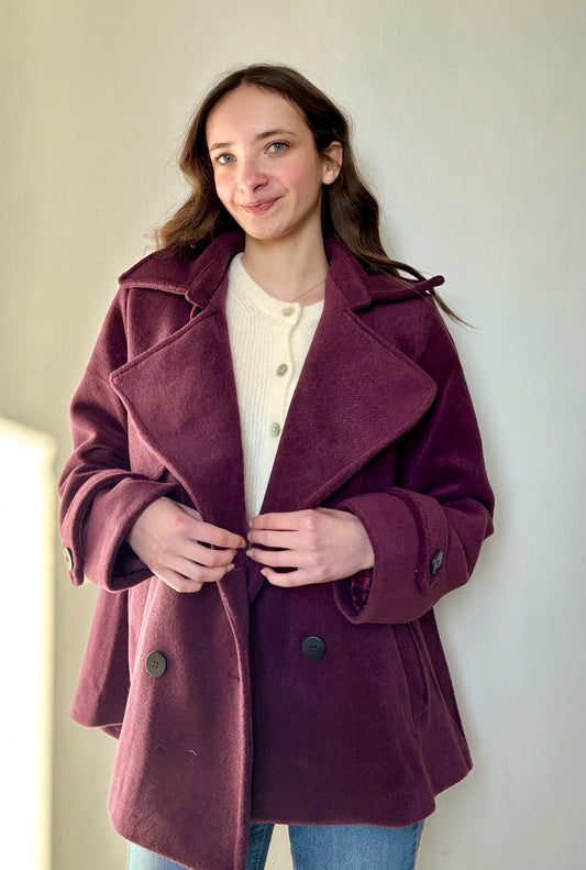 Manteau mi-long - pourpre