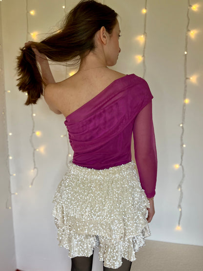 Body avec broche - Violet fuchsia