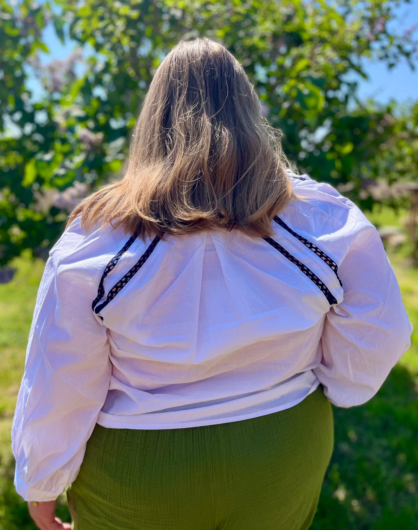 Blouse brodé - bleu marine