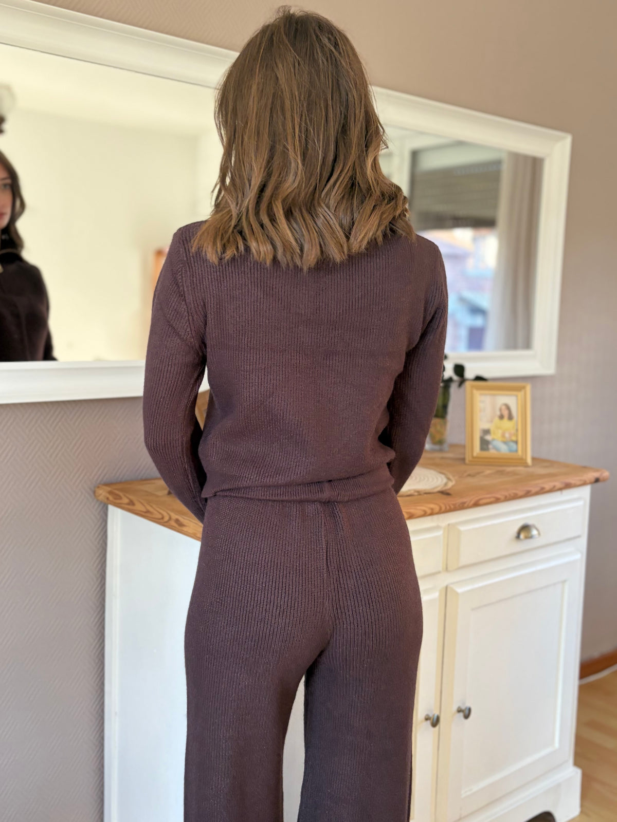 Ensemble en maille - marron