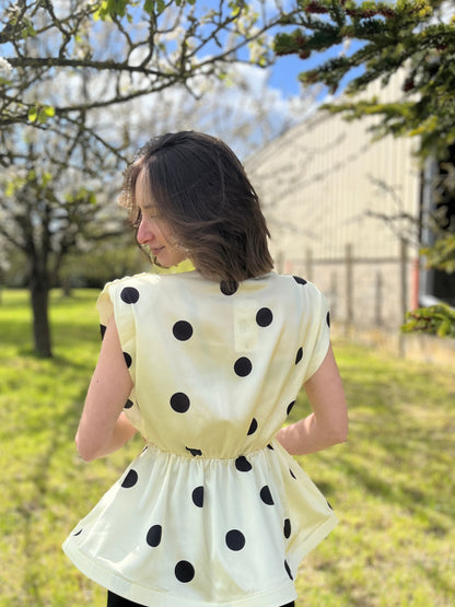 Top à pois - jaune