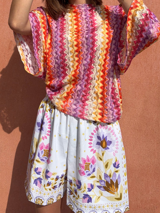 Short imprimé fleuri - jaune