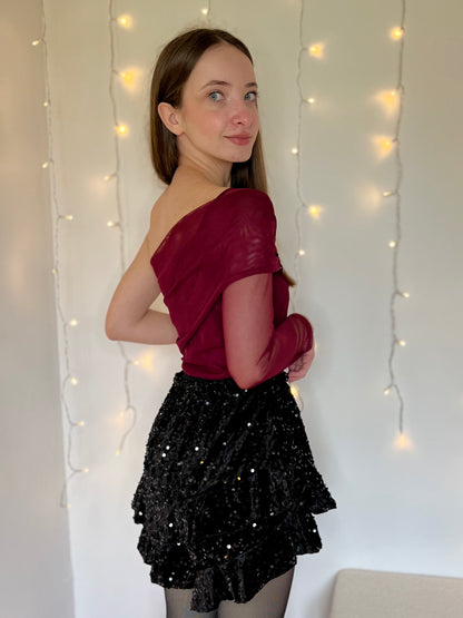 Body avec broche - bordeaux