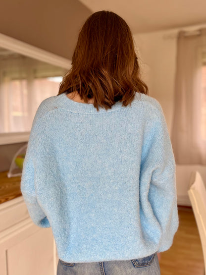 Gilet en maille - bleu ciel