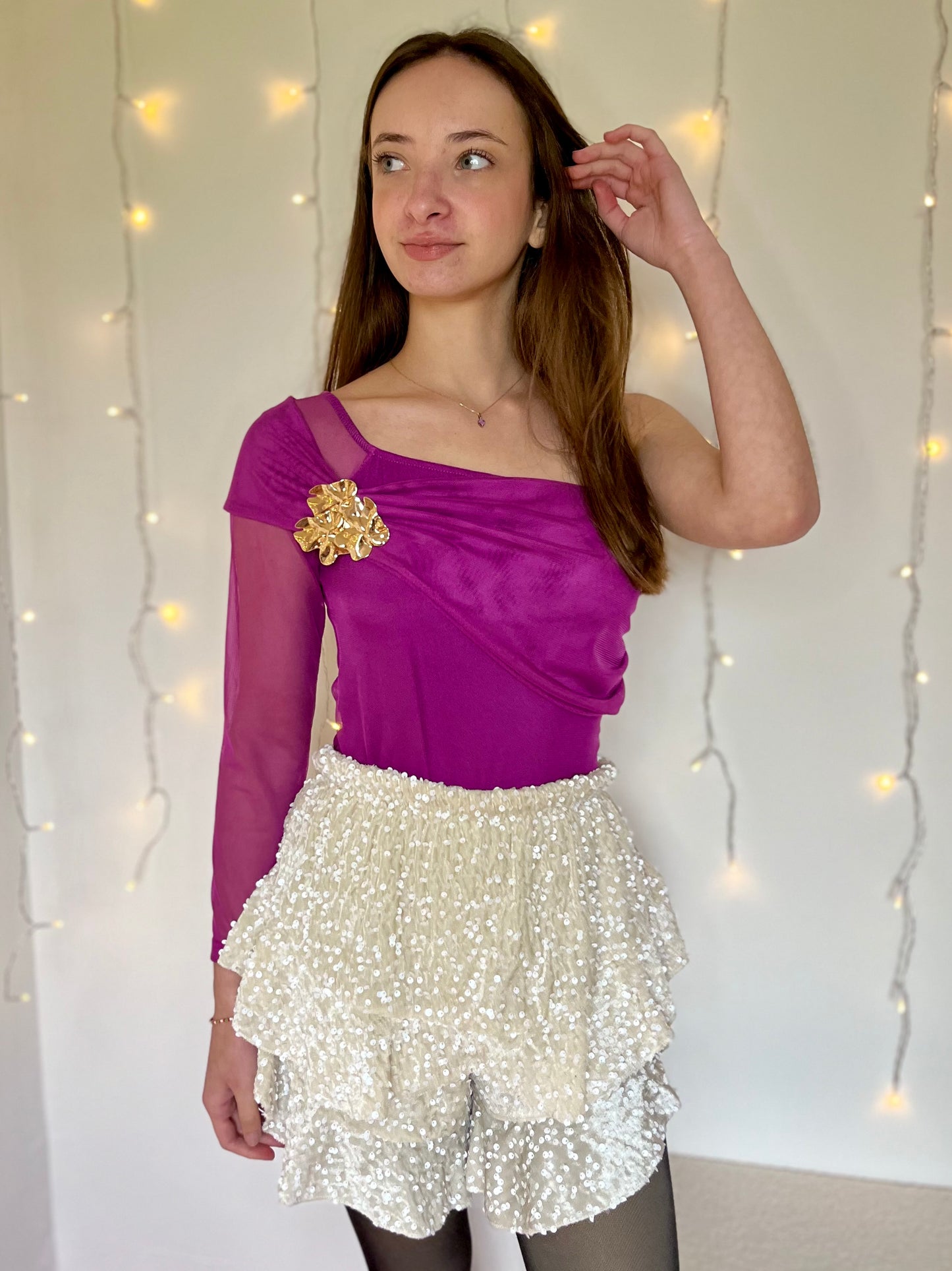 Body avec broche - Violet fuchsia