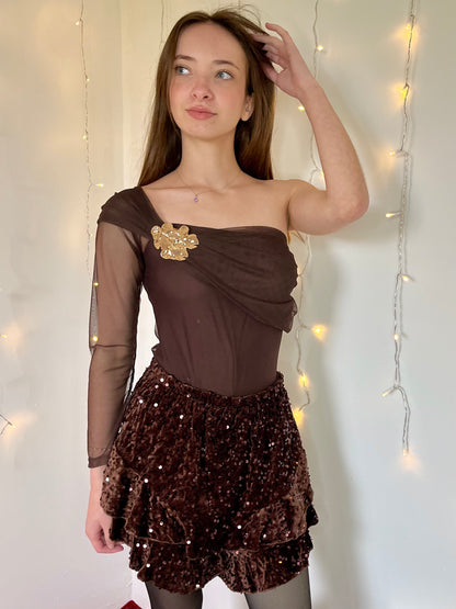 Body avec broche - Marron