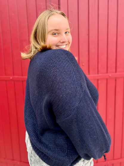 Cardigan à noeud - bleu marine