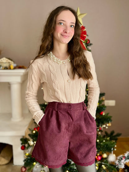 Gilet avec perles - écru