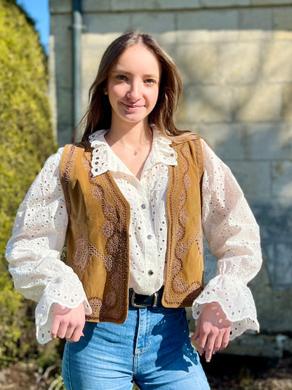 Blouse en broderie - blanc