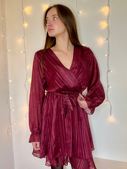 Robe à liseré pailletée - bordeaux