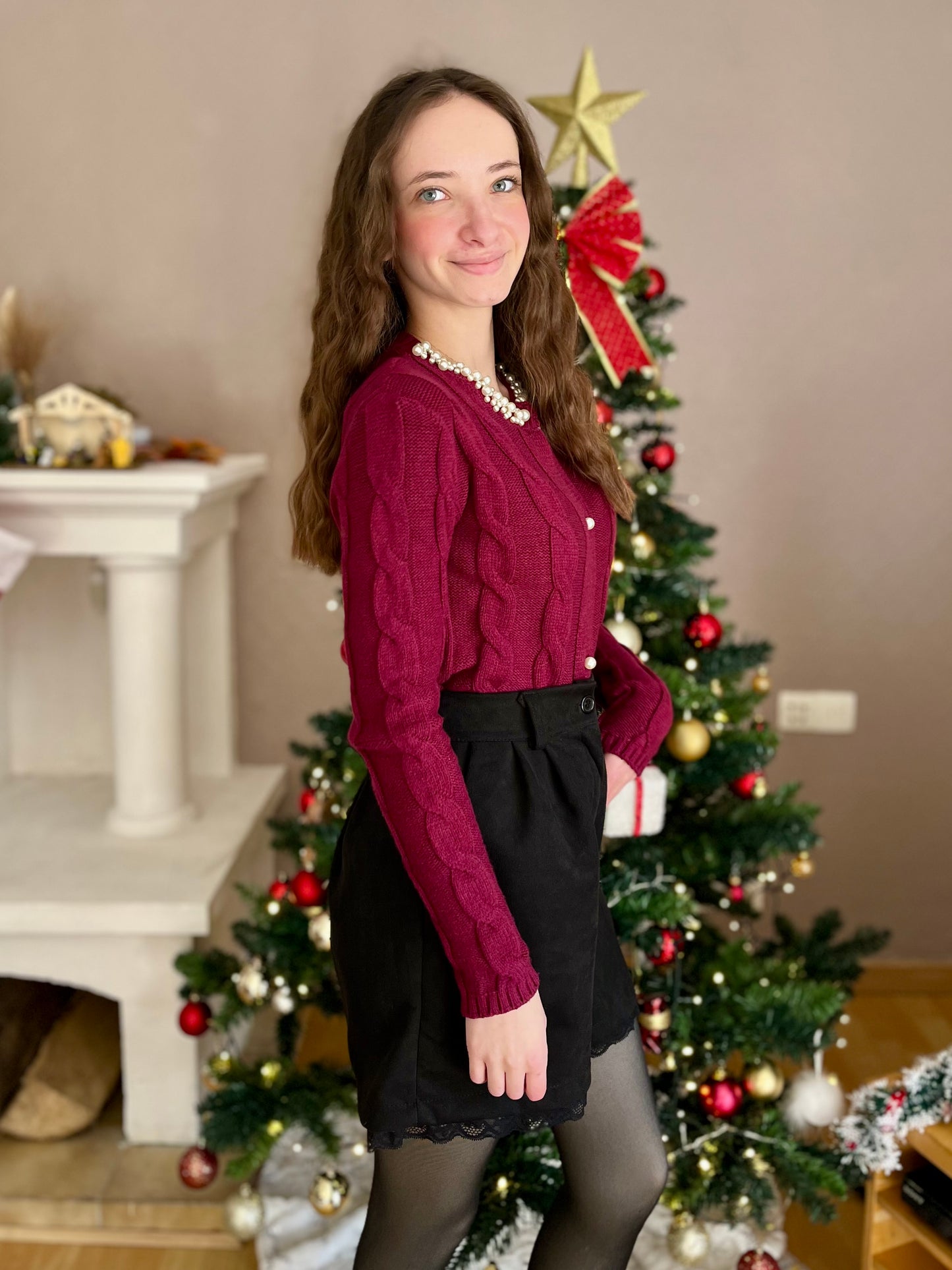 Short suédine avec dentelle - noir