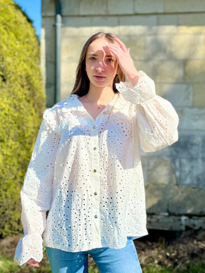 Blouse en broderie - blanc