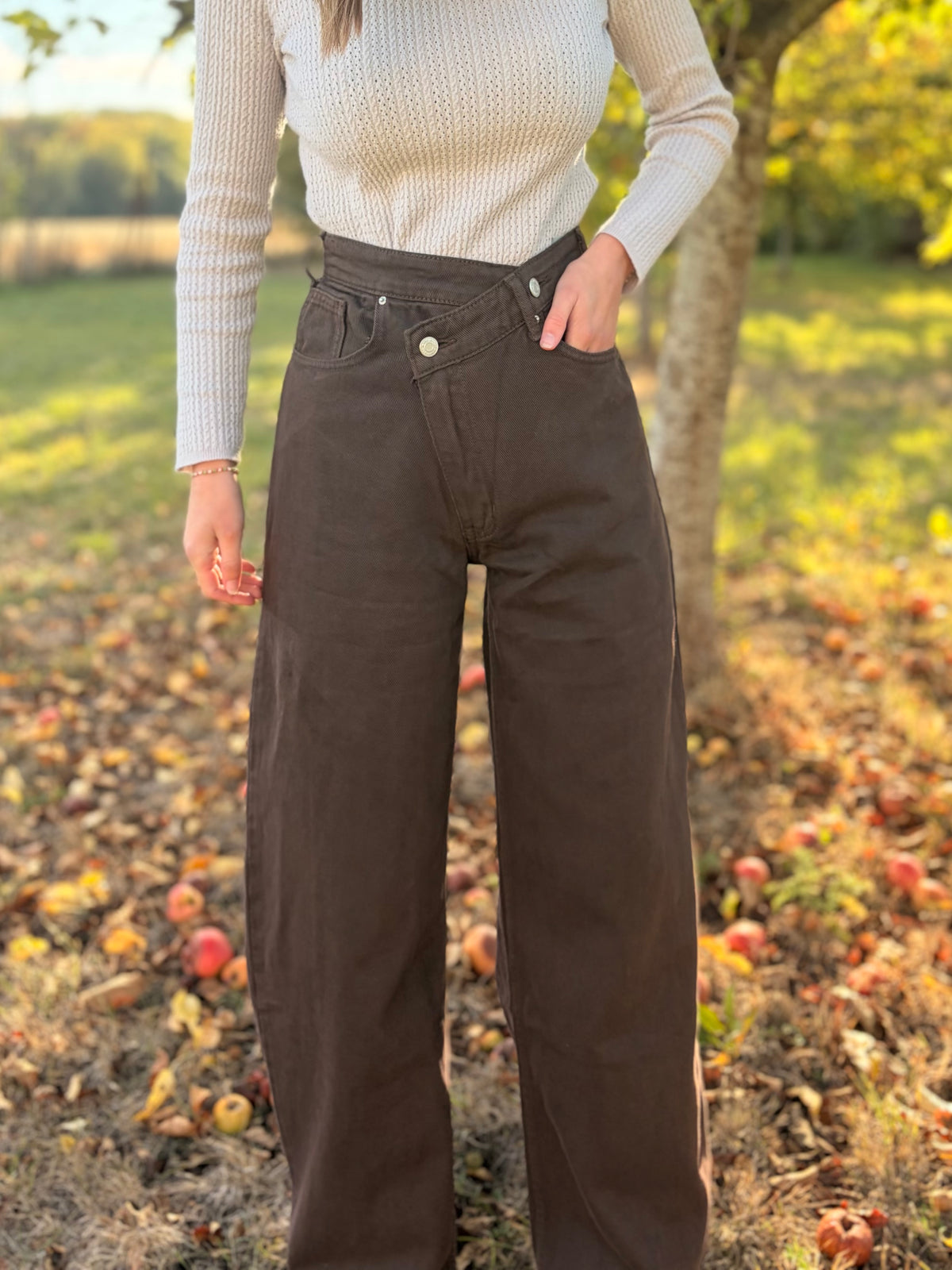 Jeans asymétrique - marron