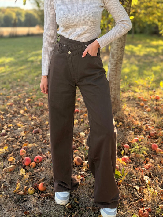 Jeans asymétrique - marron