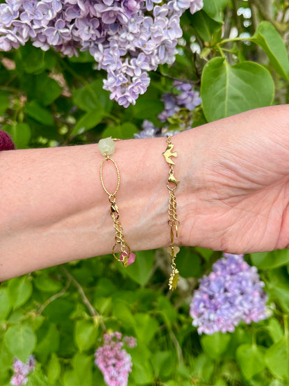 Bracelet maillons ovales strié - multicolore