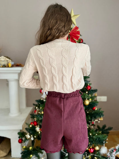 Gilet avec perles - écru