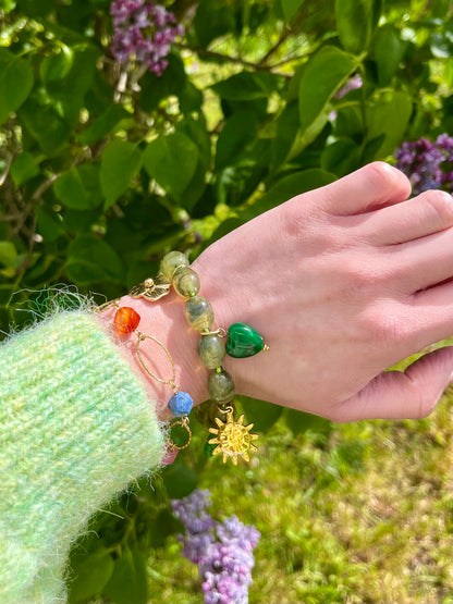 Bracelet maillons ovales strié - multicolore