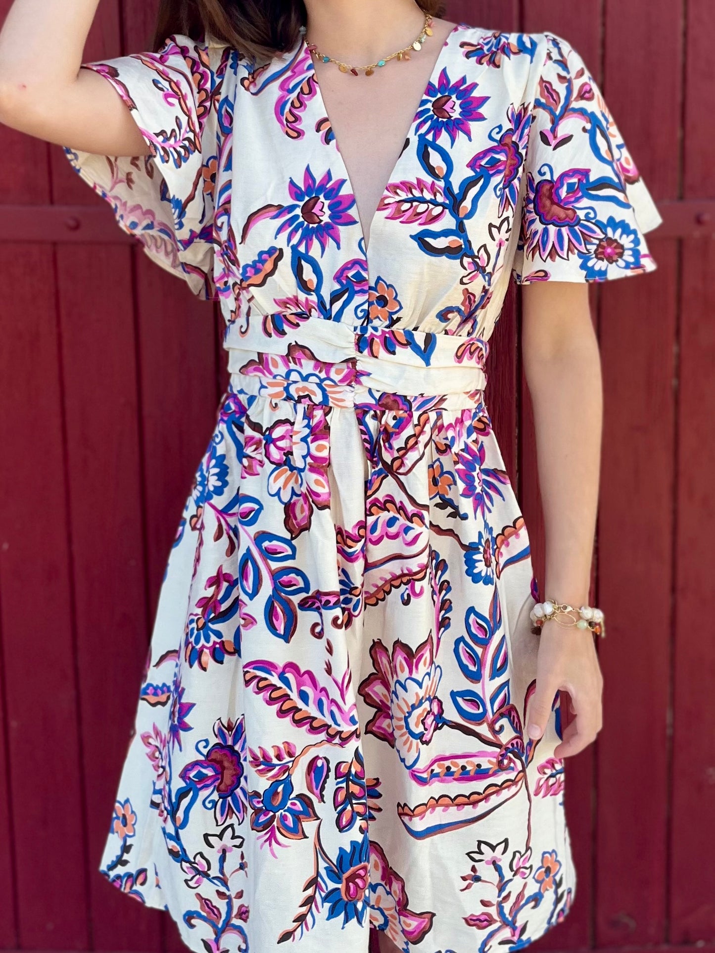 Robe courte à motifs