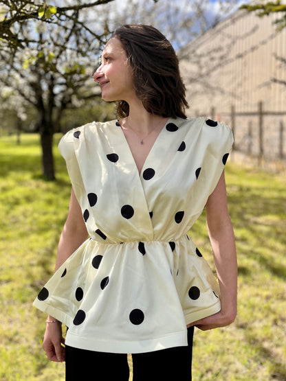 Top à pois - jaune