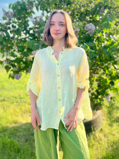 Chemise texturé - jaune