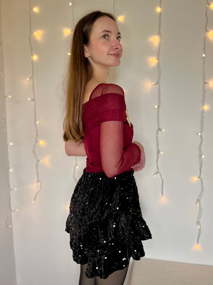 Body avec broche - bordeaux